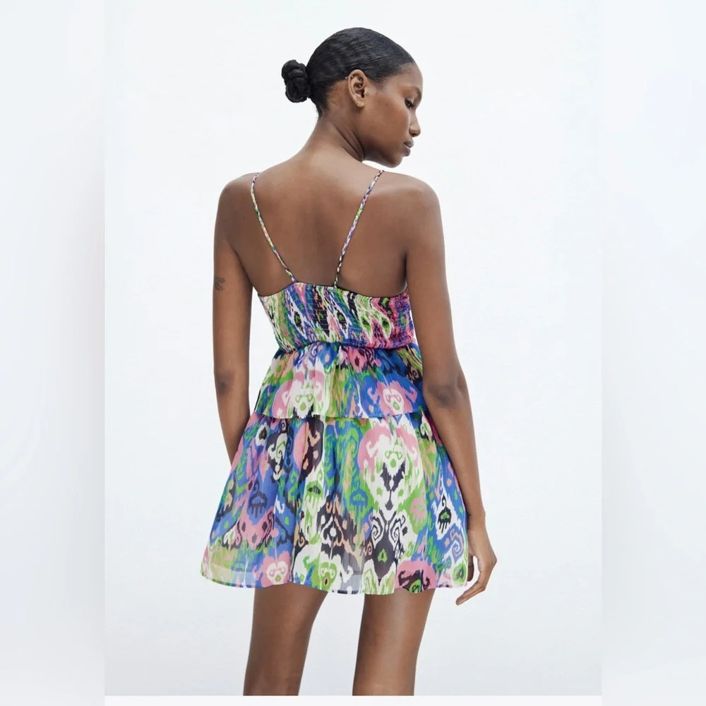 LINGERIE STYLE PRINT DRESS - Picture 2 of 5